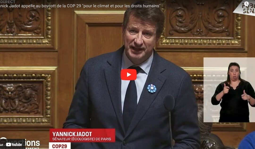 Yannick Jadot appelle au boycott de la COP 29 en Azerbaïdjan, « pour le climat, pour les Arméniens et pour les droits humains »